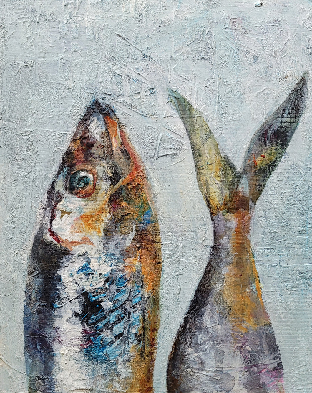 Mixed Media Fish Painting 